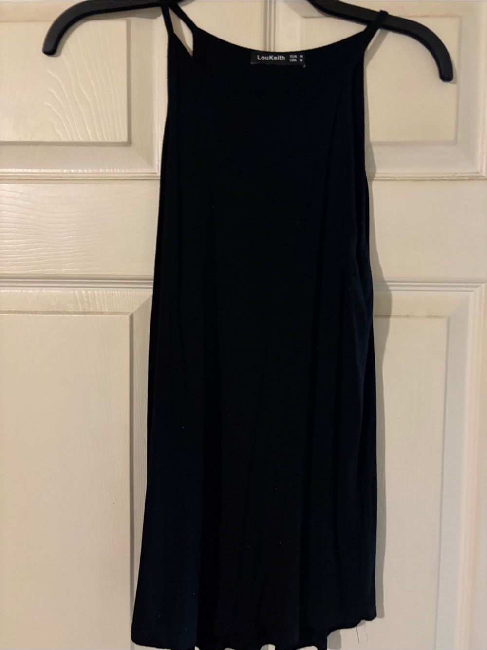 Black High-Neck Tank Top with rounded bottom